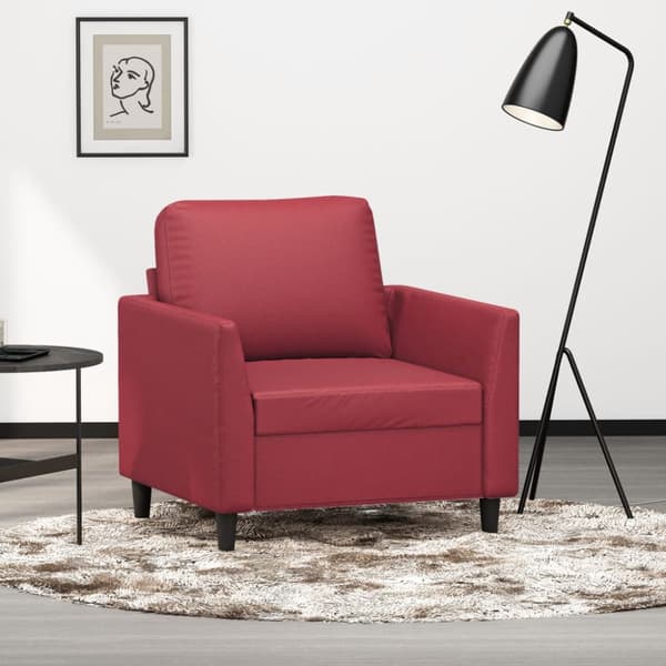 Fåtölj vinröd 60 cm Konstläder