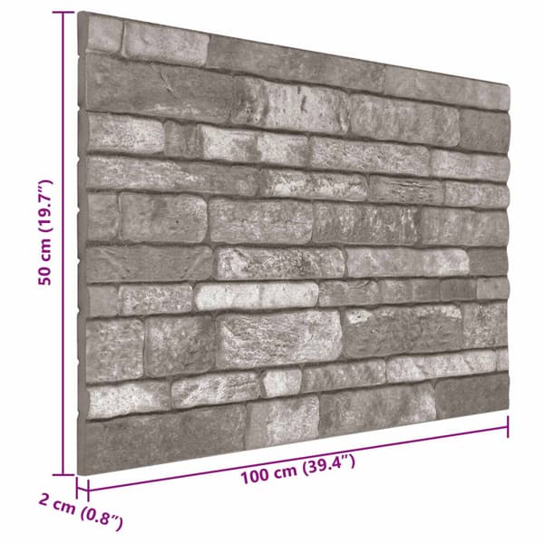 Väggpaneler 10 pcs Mörkgrå 100 x 50 cm EPS Skum