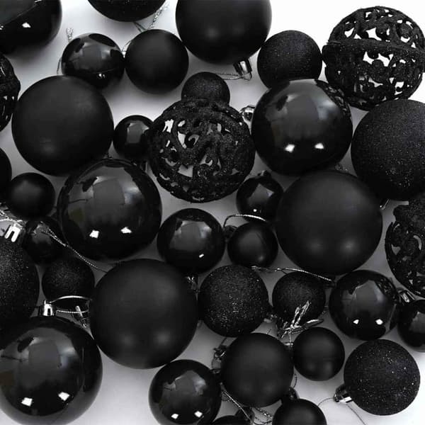 Julprydnad Set med 150 LED-lampor 61 pcs Svart Plast