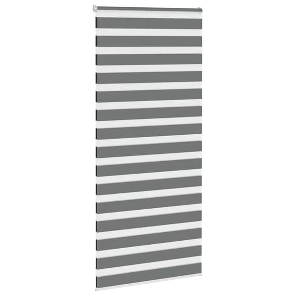 Rullgardin zebra mörkgrå 100x200 cm tyg bredd 95,9 cm polyester