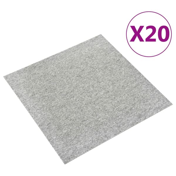 Matta 20 pcs Ljusgrå 50 x 50 cm 100% Polypropen