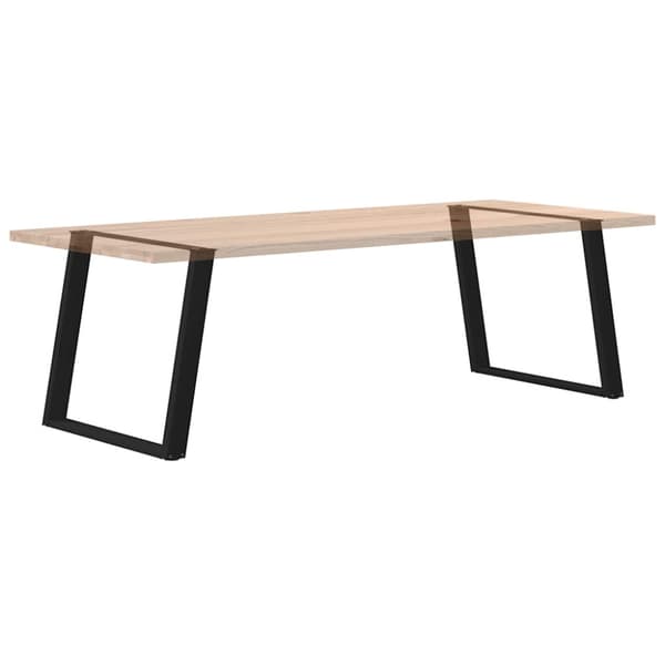 Matbordsben U-formade 2 st svarta 90x(72-73) cm stål