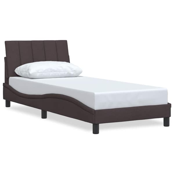 Bed Frame without Mattress "Hanko" Dark Brown 80x200 cm Fabric