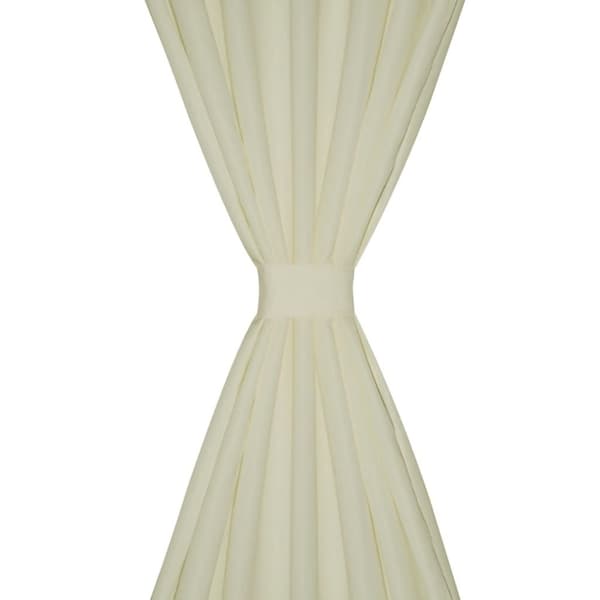 2-pack gardiner med öglor i gräddvit microsatin 140 x 245 cm