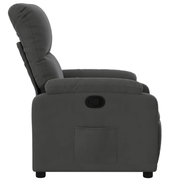 Reclinerfåtölj mörkgrå mikrofibertyg