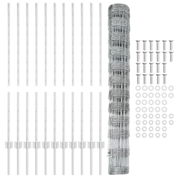 Stängsel med stolpe Silver 1,2 x 25 m Stål