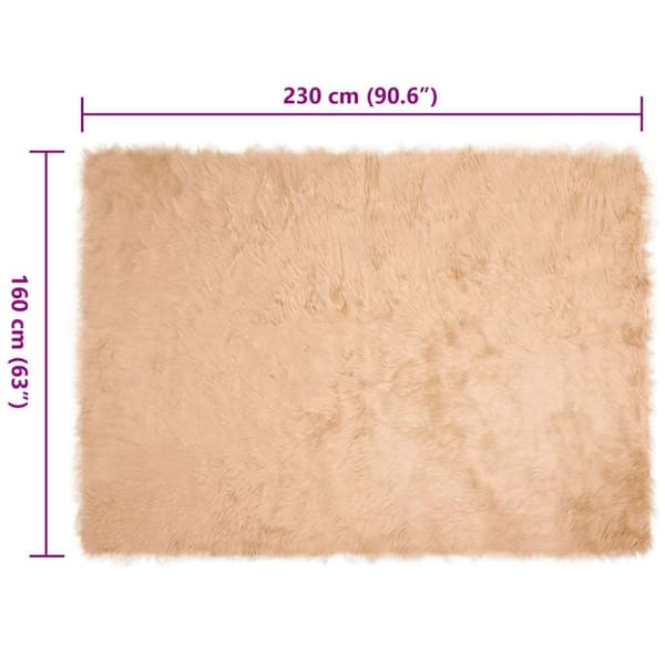 Fuskfäll matta TAFALLA Beige 160 x 230 cm Polyester