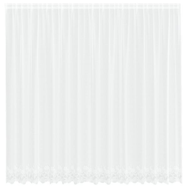 Spetsgardin med gardiner Blommor Vit 220 x 400 cm Polyester