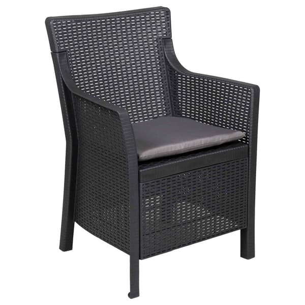 Lounge-set med kudde 3 pcs Antracit PP