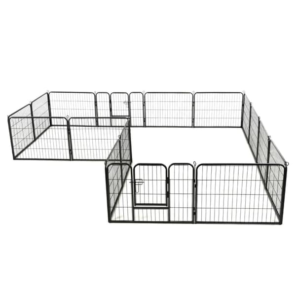 Hundhage 16 paneler stål 60x80 cm svart