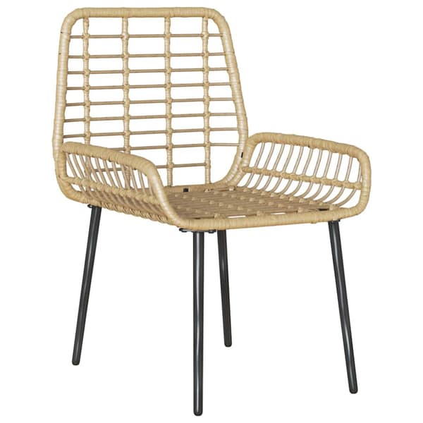 Trädgårdsmöbelset 3 pcs Brun och Kräm konstrotting