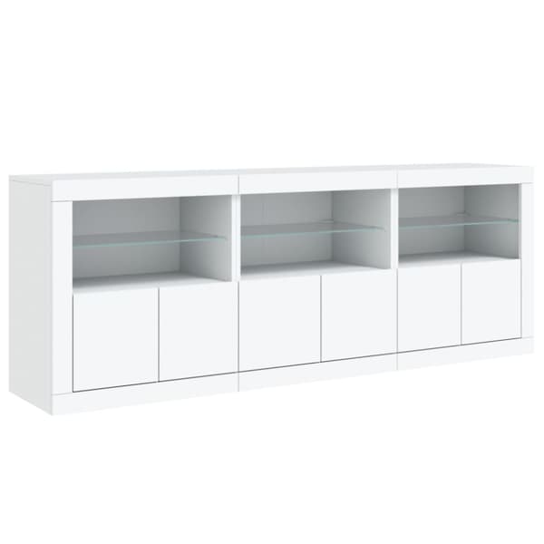 Skänk med LED-belysning vit 181,5x37x67 cm
