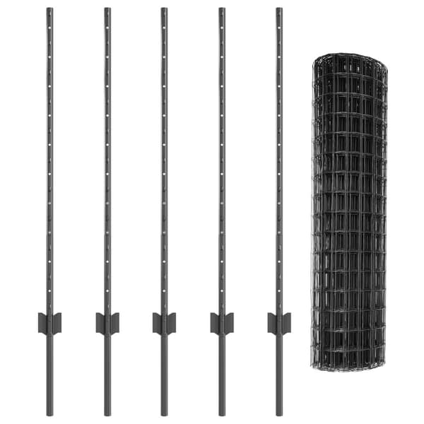 Stängsel med stolpe Grå 1 x 10 m Stål