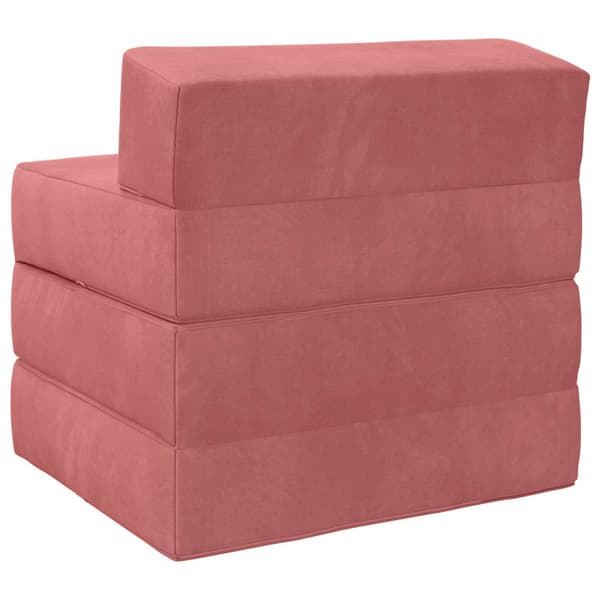 Fällbar Soffbed Rosa 200 x 70 x 10 cm Sammet
