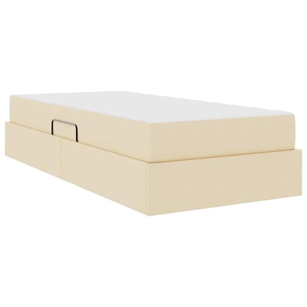 Förvaringssäng med madrass Kräm 90 x 200 cm Polyester
