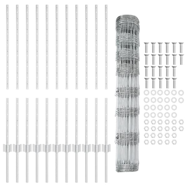 Stängsel med stolpe Silver 1 x 25 m Stål