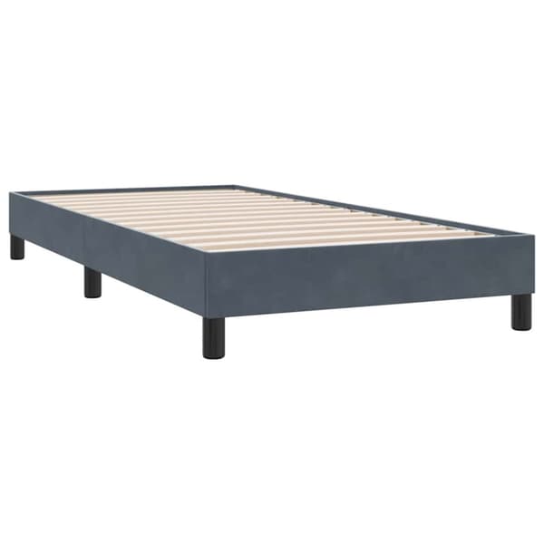 Sängram utan madrass mörkgrå 90x210 cm sammet