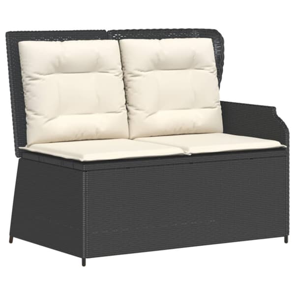 Loungegrupp med dynor 5 delar konstrotting svart