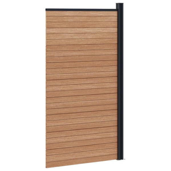 Stängselpanel WPC och aluminium Brun