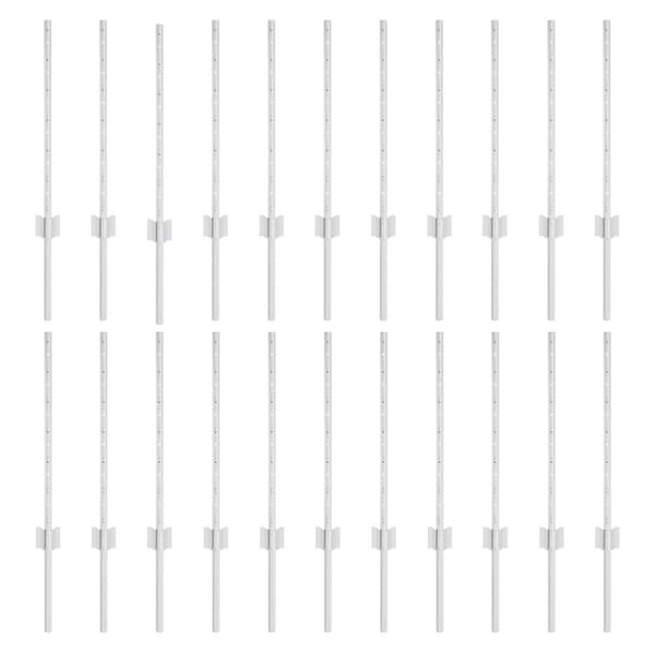 Inbäddad staketpost 22 st Silver 100 cm Pulverlackerat stål