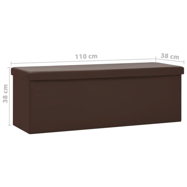Hopfällbar förvaringsbänk brun PVC
