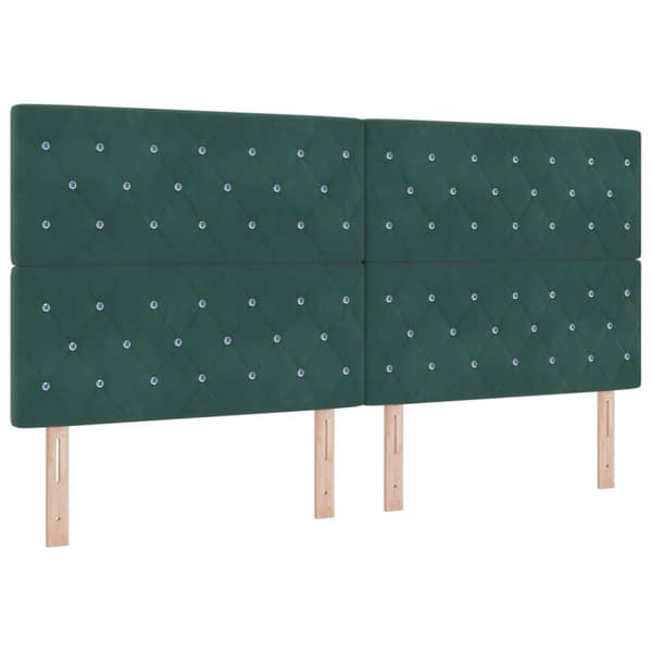 Bäddfjäder med madrass Mörkgrön 200 x 200 cm Sammet