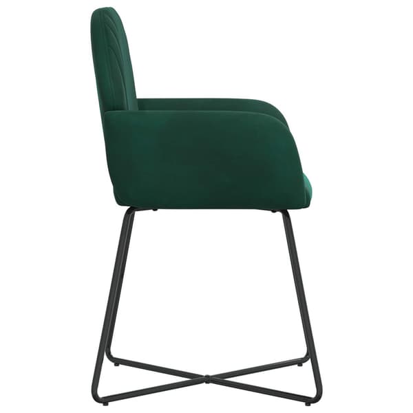 Matstolar 2 pcs Sammet Mörkgrön 55 x 50 x 84 cm