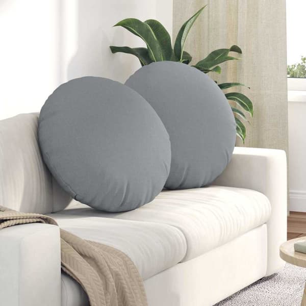 Sittkuddar 2 pcs Ljusgrå Ø80 x 29 cm tyg