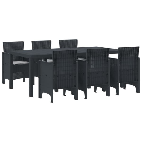 Trädgårdsmöbelset 7 pcs Antracit Polypropylen