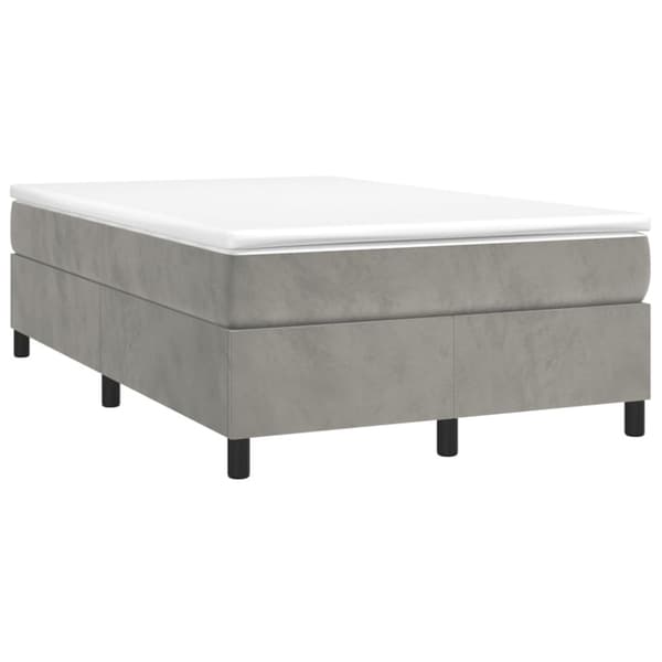 Boxspring-sängram ljusgrå 120x200 cm sammet