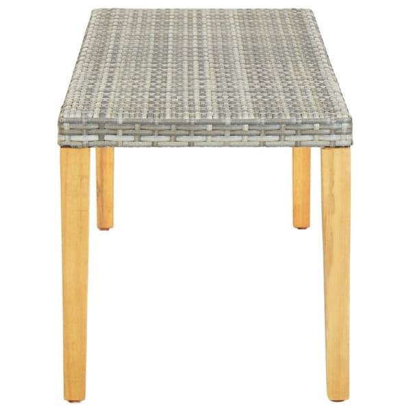 Trädgårdsbänk 80 cm konstrotting grå