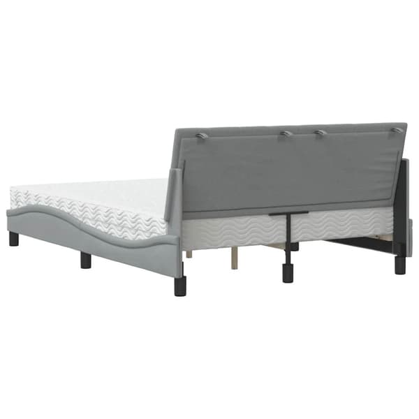 Bed with Mattress "Hanko" Light Grey 120x200 cm Fabric