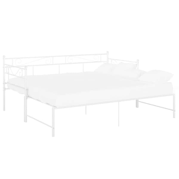 Utdragbar sängram bäddsoffa vit metall 90x200 cm