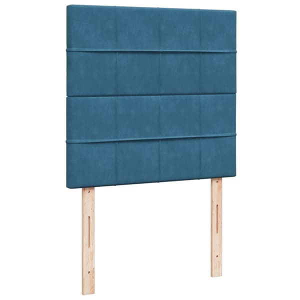 Ramsäng med madrass blå 90x190 cm sammet