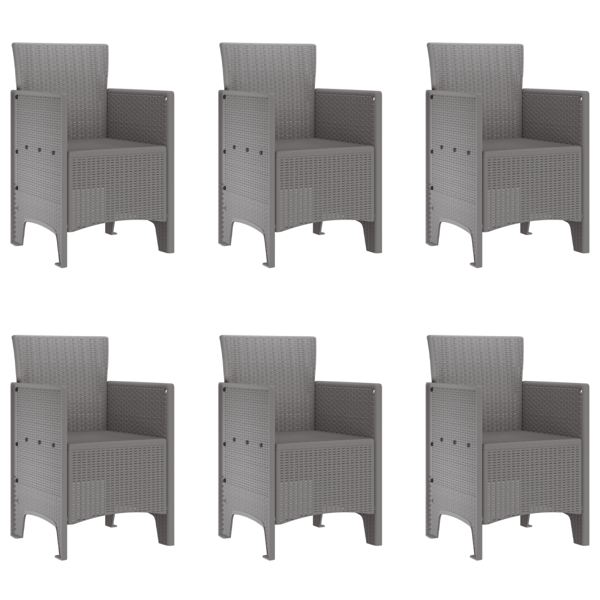 Trädgårdsmöbelset 7 pcs Ljusgrå Polypropylen