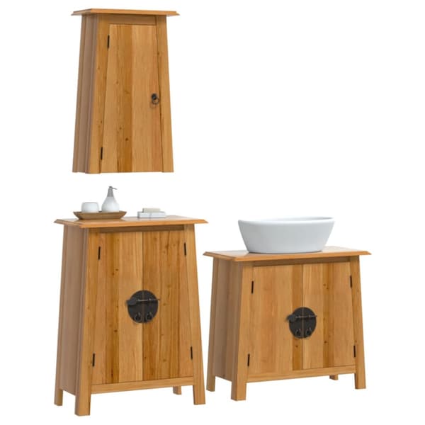 Badrumsmöbler 3 delar massiv furu