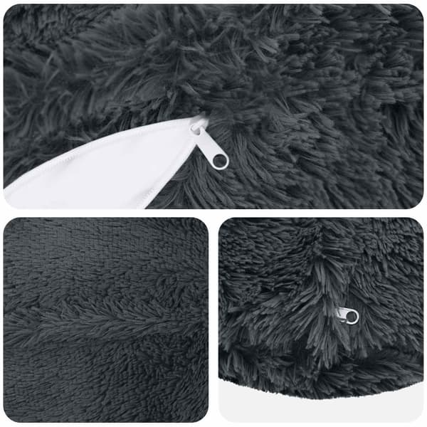 Kuddöverdrag 6 st HEERLEN Antracit Ø 40 cm PV Fleece