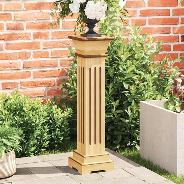 Klassisk blompelare natur 17x17x66 cm MDF