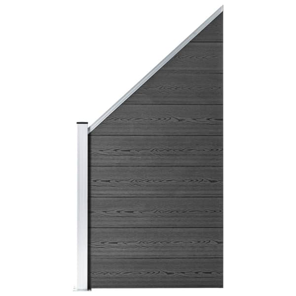 Staketpaneler WPC 1138x(105-186) cm svart