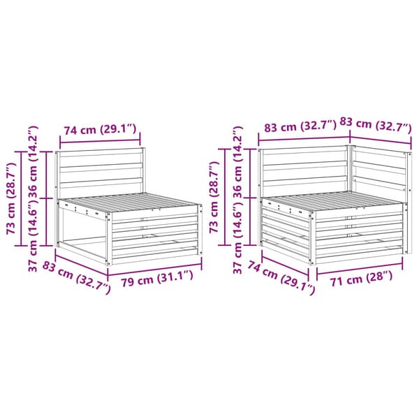 Utomhussoffset 8 pcs Naturlig