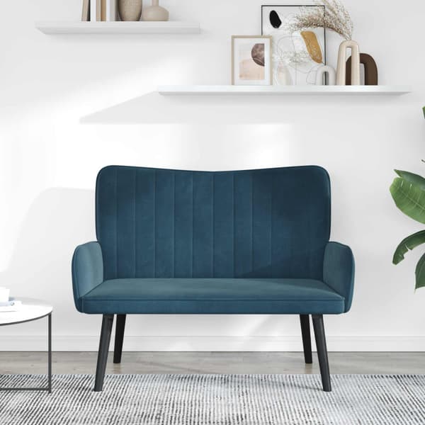 Tvåsitssoffa Blå 115 x 61 x 87 cm Sammet