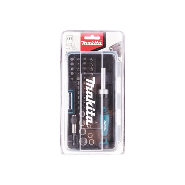 Makita - ratcheting screwdriver with bit and socket set - 47 delar