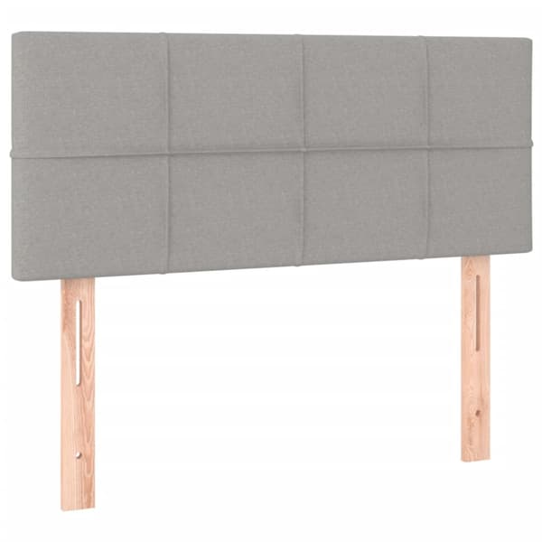 Ramsäng med madrass ljusgrå 100x200 cm tyg