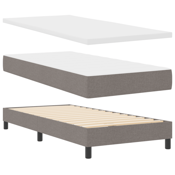 Bäddfjäder med huvudgavel Taupe 200 x 200 cm tyg