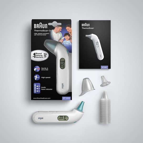 Braun ThermoScan 3 Kontakt Vit Öra