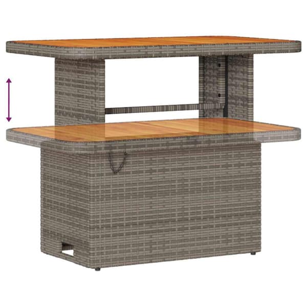 Trädgårdsoffset 9 pcs Grå Poly Rattan och Pulverlackerad Stål