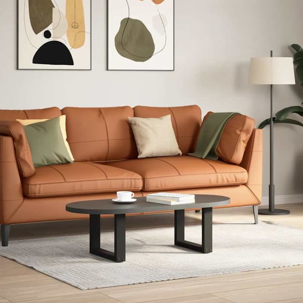 Soffbordsben U-formade 2 st svarta 30x(30-31) cm stål
