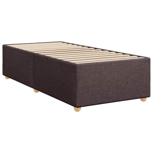 Ramsäng med madrass mörkbrun 90x190 cm tyg