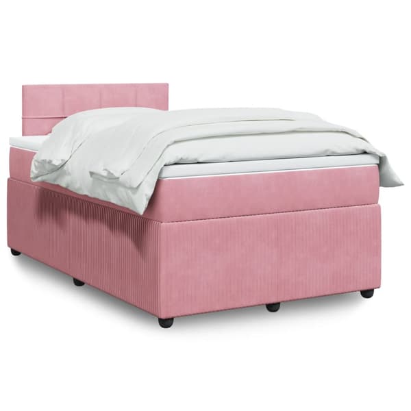 Ramsäng med madrass rosa 120x200 cm sammet