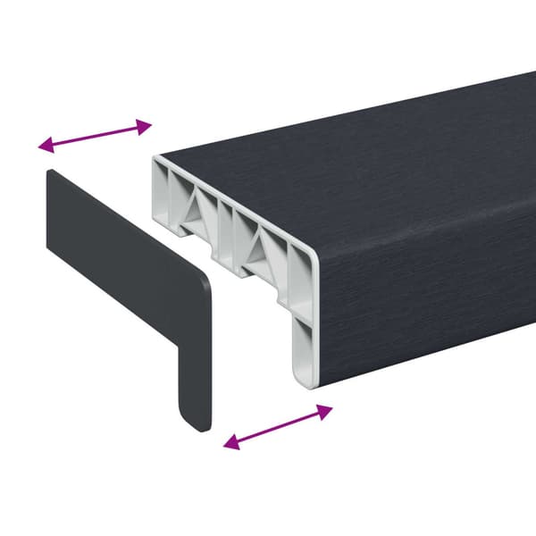 Fönsterbräda Anthracit med träådring 120 x 10 x 4,5 cm PVC